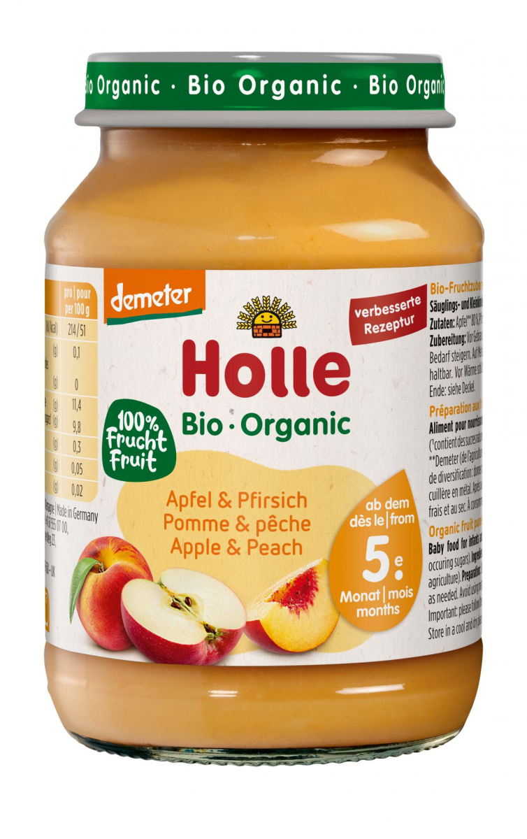 Holle Apfel & Pfirsich, 190 gr Glas