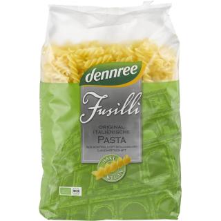 dennree Hartweizen-Fusilli, 1 kg Packung -hell-