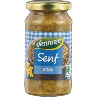 dennree Süßer Senf, 200 ml Glas