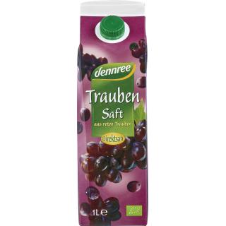 dennree Traubensaft aus roten Trauben, ohne Zucker