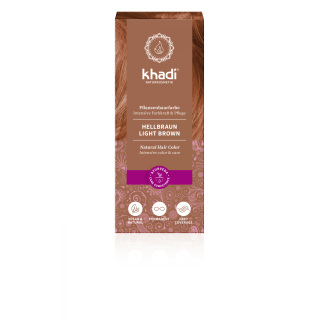 Khadi Pflanzenhaarfarbe Hellbraun, 100 gr Packung