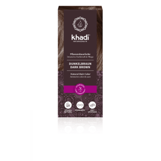 Khadi Pflanzenhaarfarbe Dunkelbraun, 100 gr Packun
