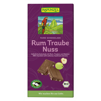 Rapunzel Rum-Trauben-Nuss Schokolade HIH, 100 gr S