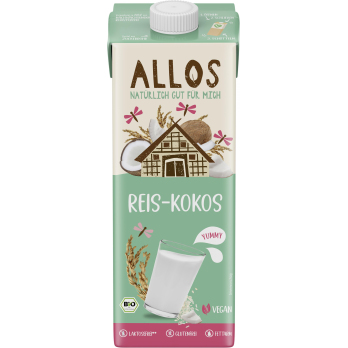 Allos Reis-Kokos Drink naturell, 1 ltr Packung