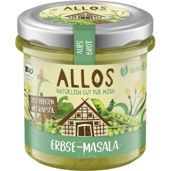 Allos Aufs Brot Erbse Masala, 140 gr Glas