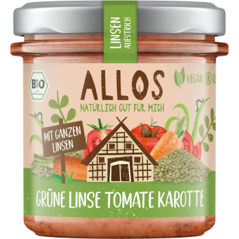 Allos Linsen-Aufstrich Grüne Linse Tomate Karotte,