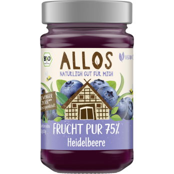 Allos Frucht Pur Heidelbeere, 250 gr Glas -75% Fru