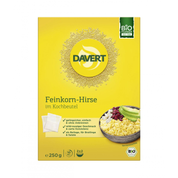 Davert Feinkorn-Hirse im Kochbeutel, 250 gr Packun