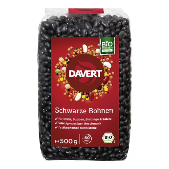 Davert Schwarze Bohnen, 500 gr Packung