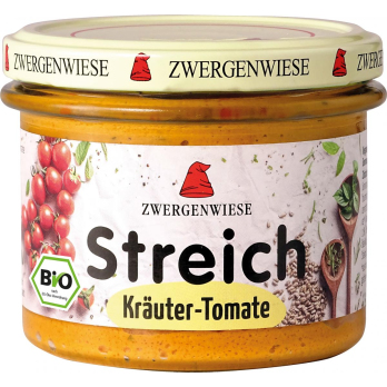 Zwergenwiese Kräuter-Tomate Streich, 180 gr Glas
