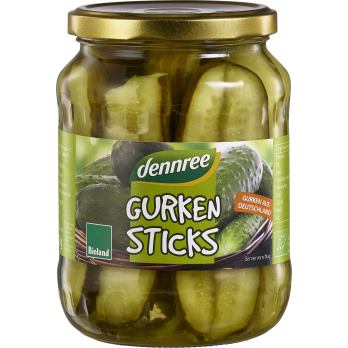 dennree Gurkensticks, 670 gr Glas (360 gr)