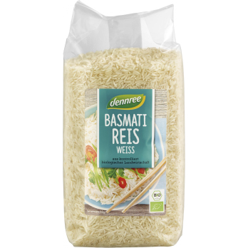 dennree Basmati-Reis weiß, Pakistan, 1 kg Packung