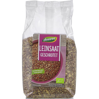 dennree Leinsaat geschrotet, 200 gr Packung