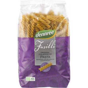 dennree Hartweizen-Fusilli, 500 gr Packung -Vollko