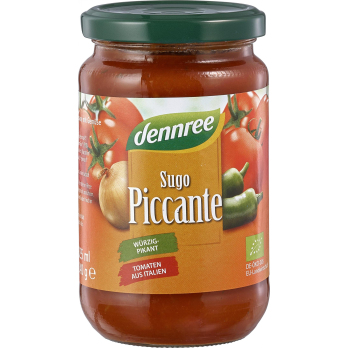 dennree Tomatensauce Sugo Piccante, pikante Tomate
