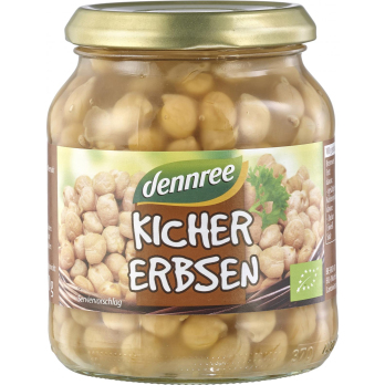 dennree Kichererbsen, 350 gr Glas (250 gr)