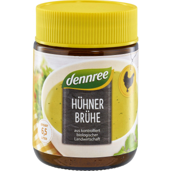 dennree Hühnerbrühe mit 14% Hühnerfleisch, 130 gr
