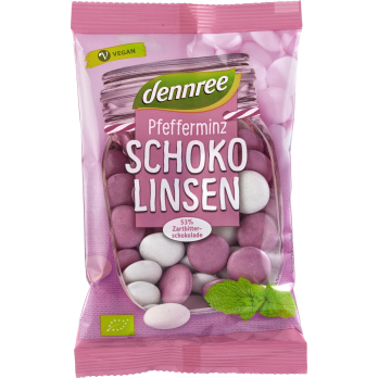 dennree Schokolinsen mit Pfefferminzgeschmack, 100