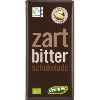 dennree Zartbitterschokolade, 100 gr Stück