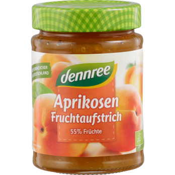 dennree Fruchtaufstrich Aprikose, 340 gr Glas - 55
