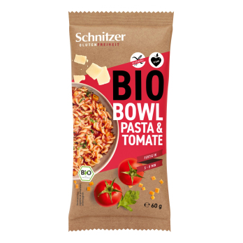 Schnitzer Bio Bowl Pasta & Tomate, 60 g Packung