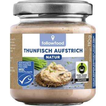 followfish Thunfisch-Creme Natur, 110 gr Glas