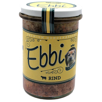 Wuff & Mau Heimtiernahrung Ebbi Rind, 400 gr Glas